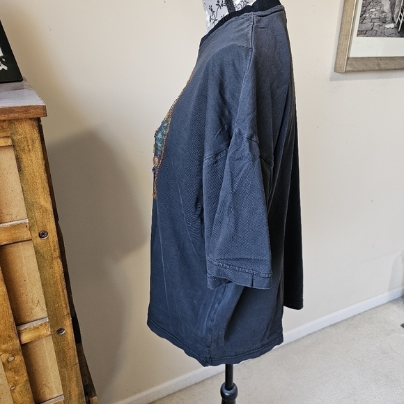 Retro Y2K one of a kind hand beaded cat t-shirt XL - Picture 6 of 8